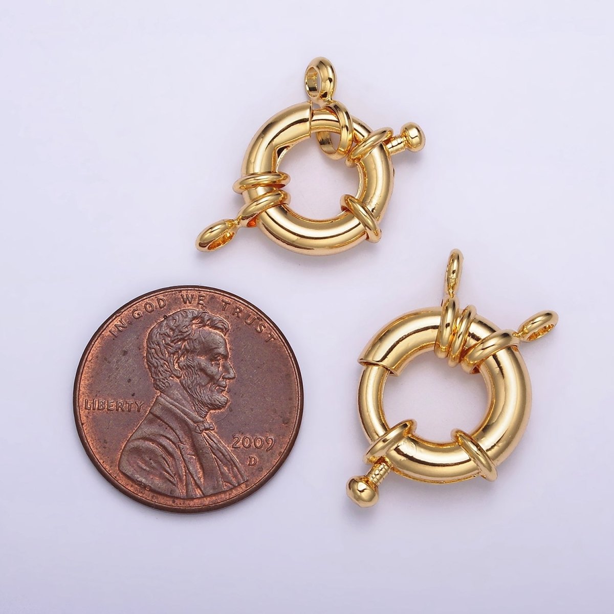 16K Gold Filled 16mm, 18.5mm Double Loop Sailor Clasps Jewelry Making Closure Supply | Z-451 Z-452 - DLUXCA