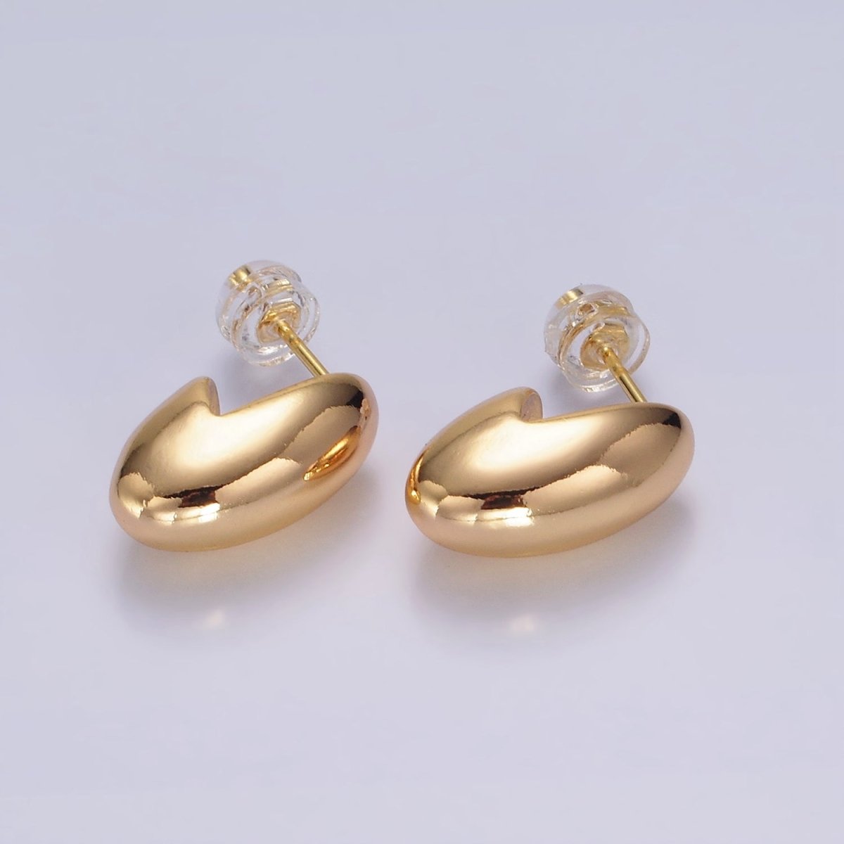 16K Gold Filled 16mm Chubby J-Shaped Cartilage Hoop Earrings | AE893 - DLUXCA