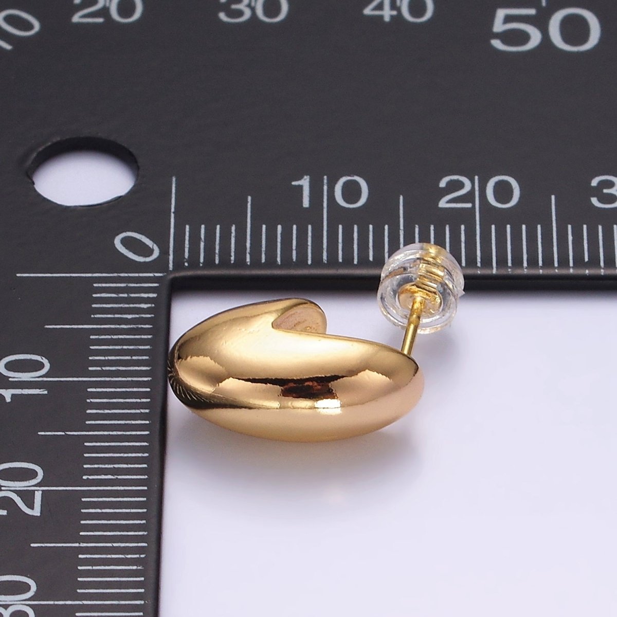 16K Gold Filled 16mm Chubby J-Shaped Cartilage Hoop Earrings | AE893 - DLUXCA