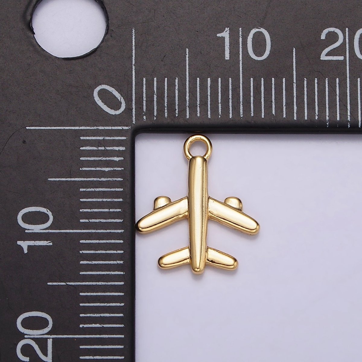 16K Gold Filled 16mm Flying Airplane Traveling Add-On Charm | N973 - DLUXCA