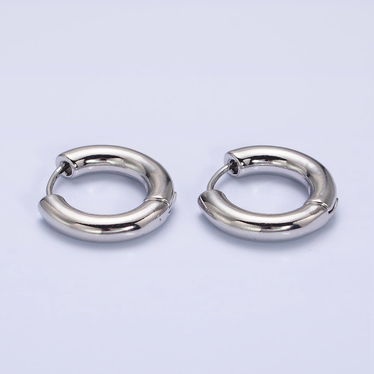 16K Gold Filled 20mm Chubby Tube Endless Hoop Earrings in Gold, Silver | AB515 AB1543 - DLUXCA