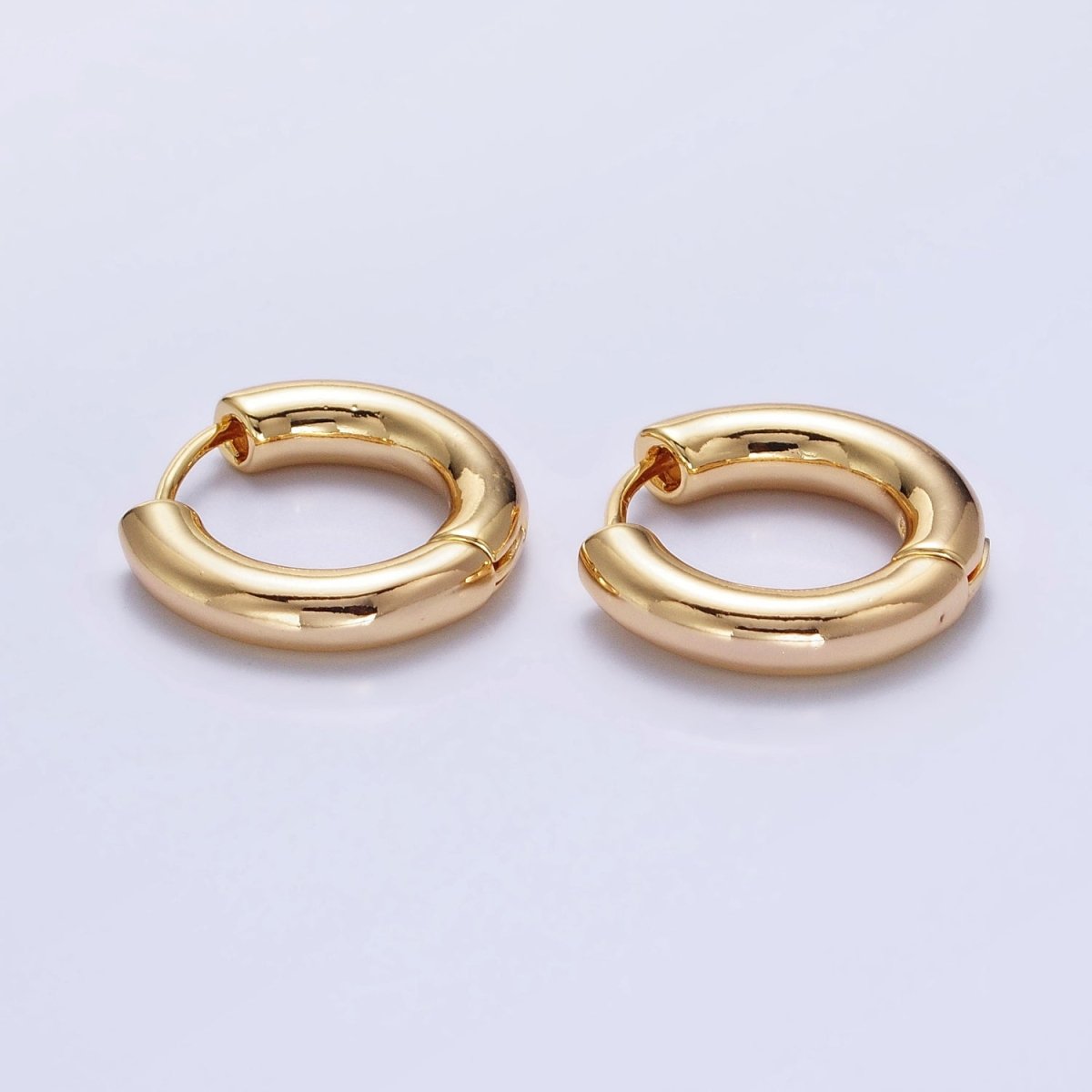 16K Gold Filled 20mm Chubby Tube Endless Hoop Earrings in Gold, Silver | AB515 AB1543 - DLUXCA