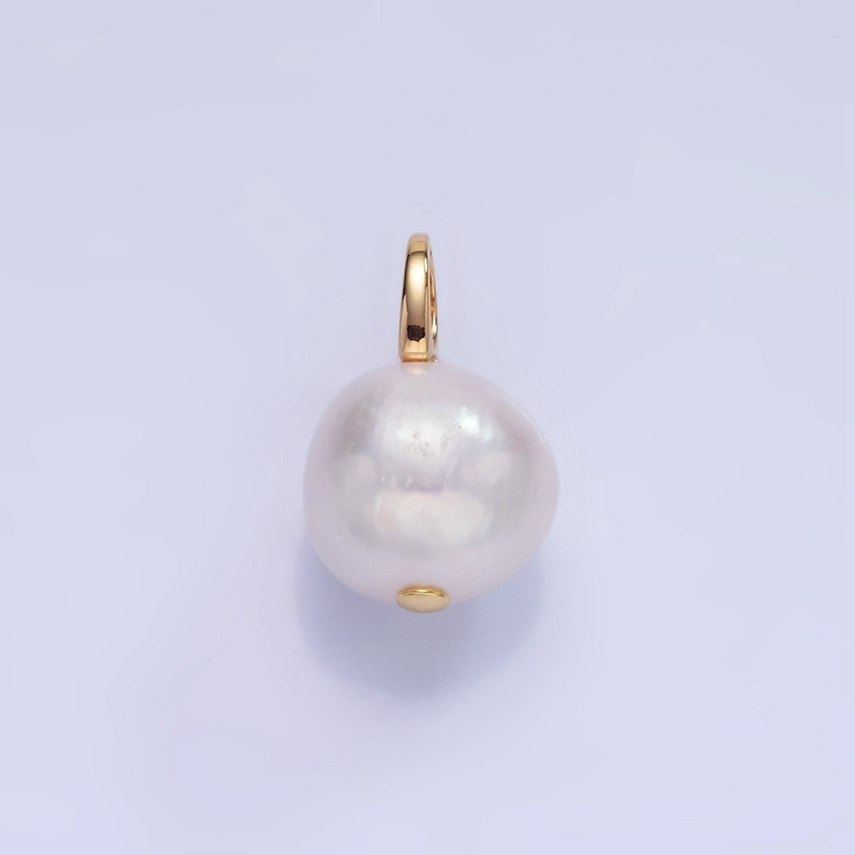 16K Gold Filled 20mm Freshwater Pearl Drop Bail Pendant | P1718 - DLUXCA