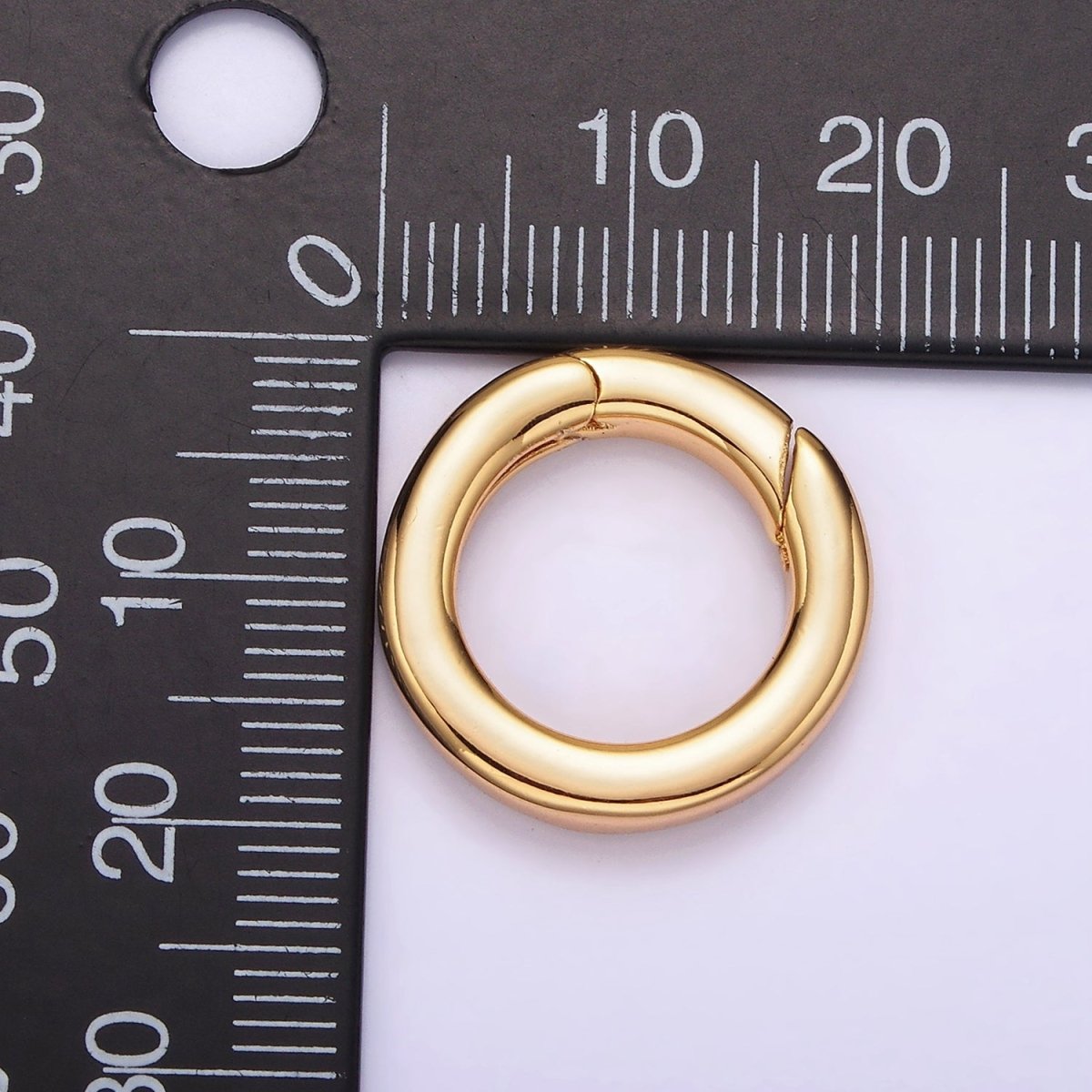 16K Gold Filled 20mm Round Push Spring Gate Jewelry Making Findings Supply | Z-520 - DLUXCA