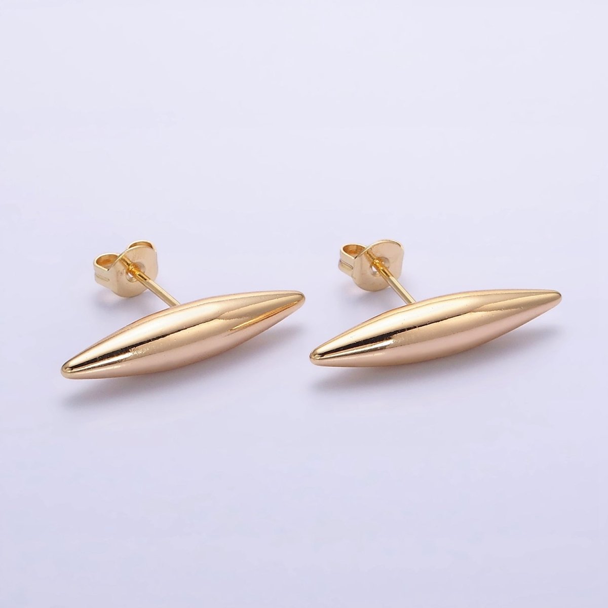 16K Gold Filled 22.5mm Sphere Geometric Bar Stud Earrings | Y-891 - DLUXCA