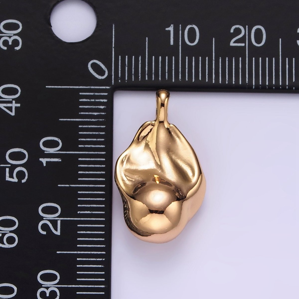 16K Gold Filled 22mm Abstract Molten Minimalist Pendant | N1909 - DLUXCA