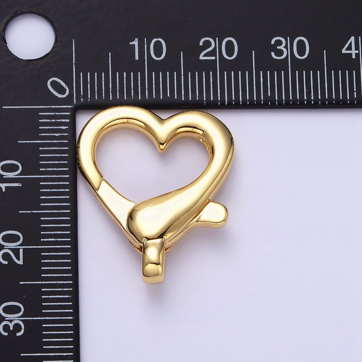 16K Gold Filled 25.5mm Heart Lobster Clasps Jewelry Statement Closure | Z-404 - DLUXCA