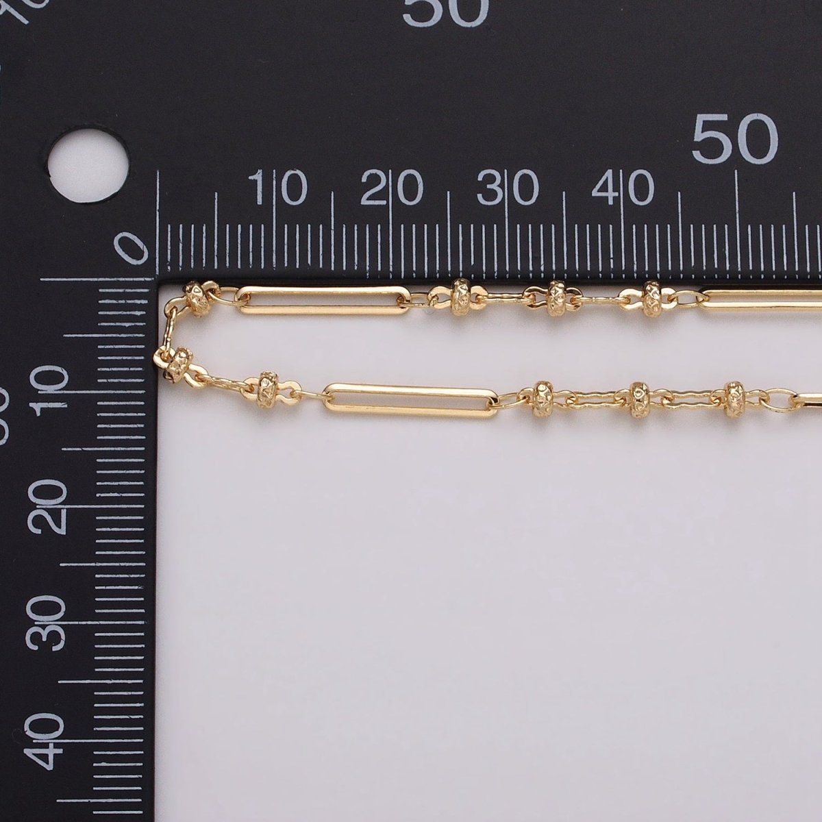 16K Gold Filled 2.5mm Designed Triple Satellite Rhondele Paperclip Link Unfinished Chain in Gold & Silver | ROLL-1331 ROLL-1332 Clearance Pricing - DLUXCA