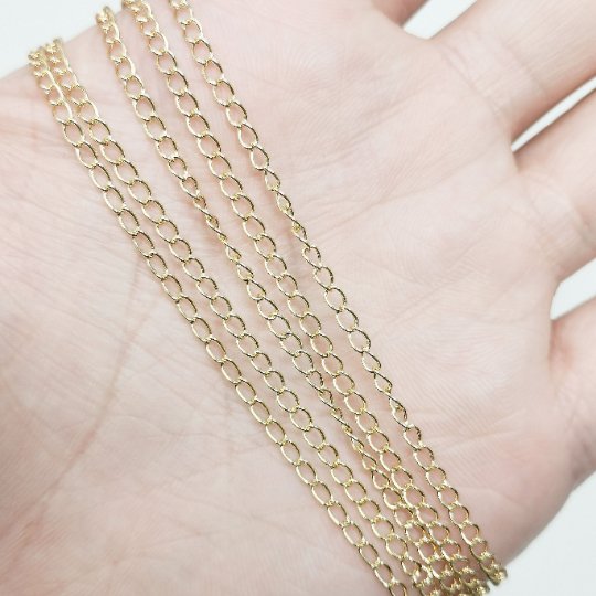 16K Gold Filled 2mm Chain by yard, Unfinished Chain for Necklace Bracelet Anklet component Perfect for Chain Extender | ROLL-402 Clearance Pricing - DLUXCA