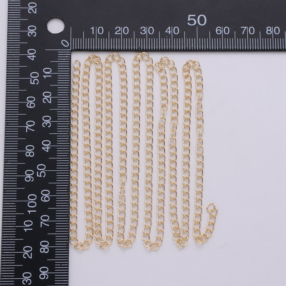16K Gold Filled 3mm Chain by yard, Unfinished Double Link Chain for Necklace Bracelet Anklet Perfect for Chain Extender component | ROLL-288 - DLUXCA