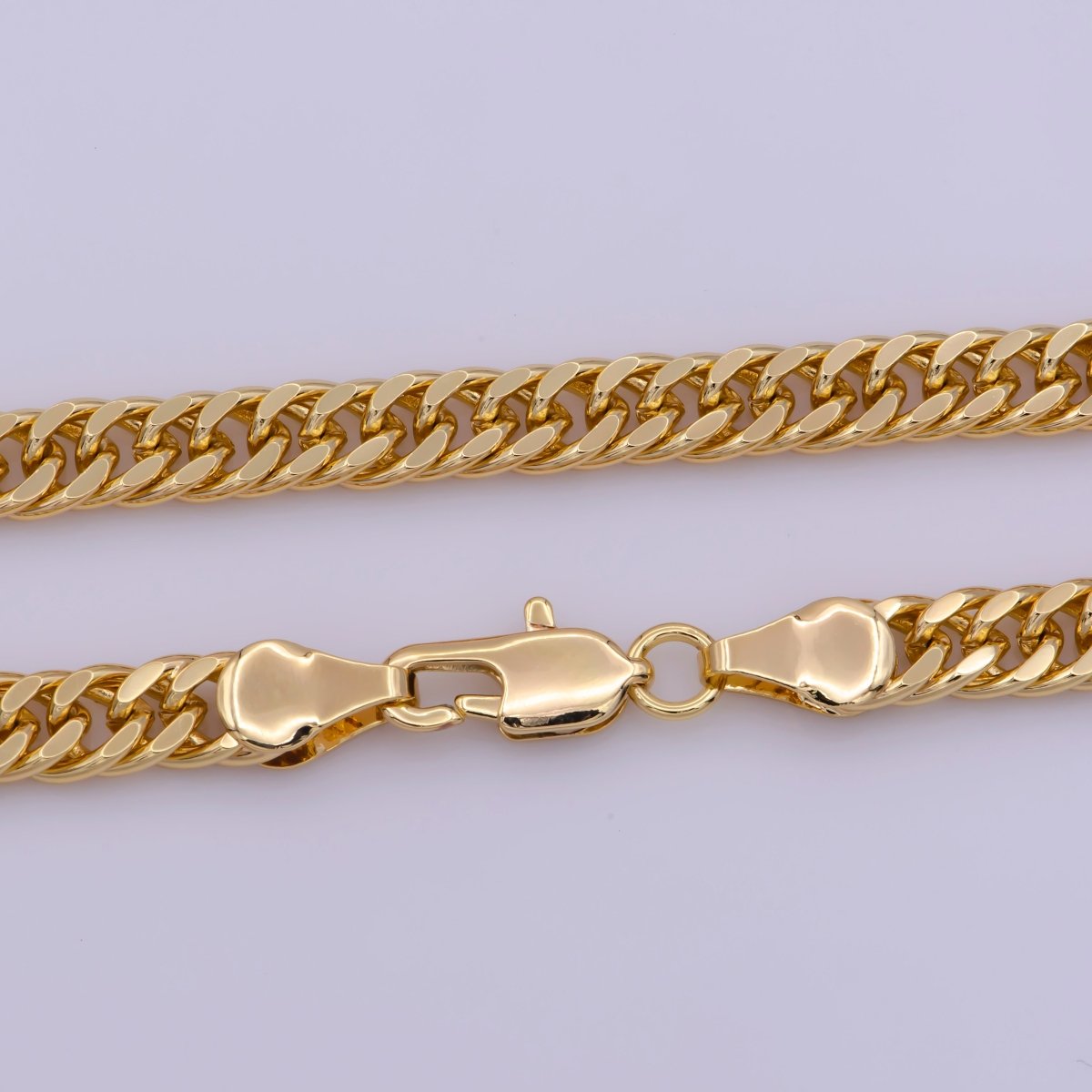 16K Gold Filled 5mm Flat Cuban Miami Curb 18 Inch Layering Chain Necklace | WA-370 Clearance Pricing - DLUXCA