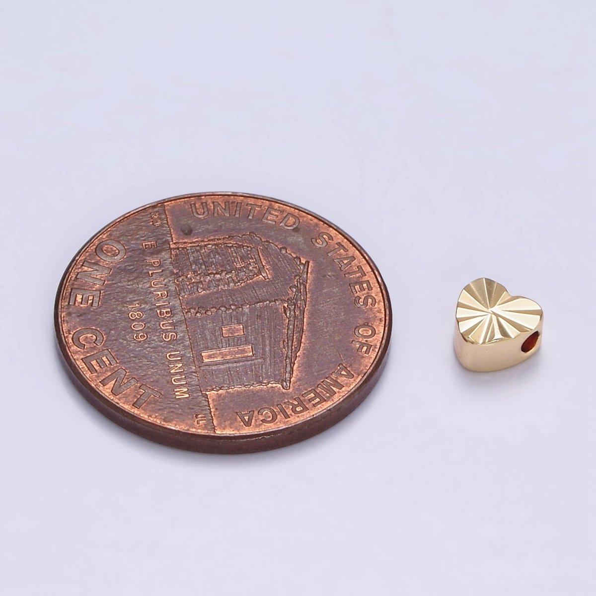 16K Gold Filled 5mm Sunburst Heart Spacer Bead | B-836 - DLUXCA
