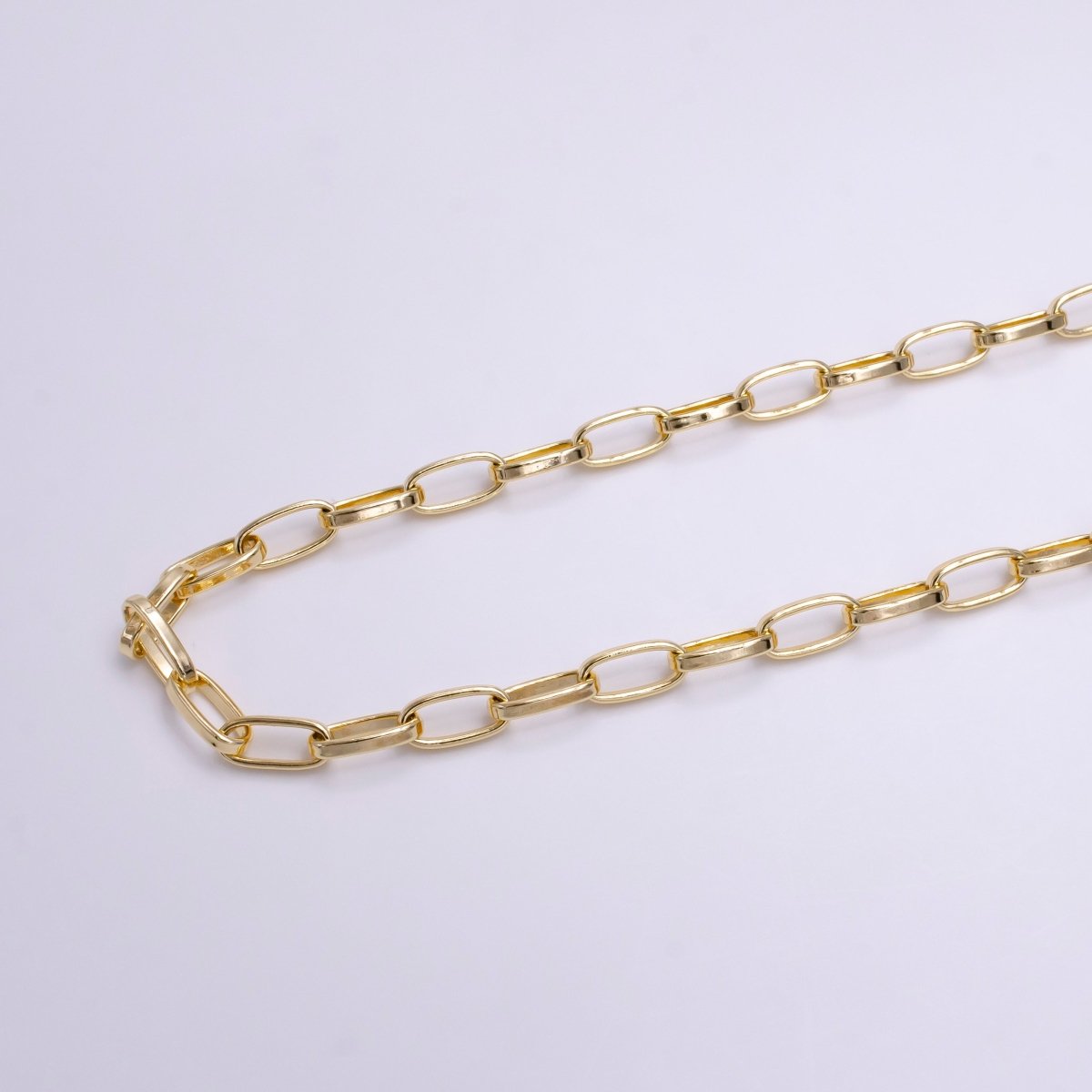 16K Gold Filled 6mm Cable Chunky Statement Unfinished Chain For Jewelry Making | ROLL-1378 Clearance Pricing - DLUXCA