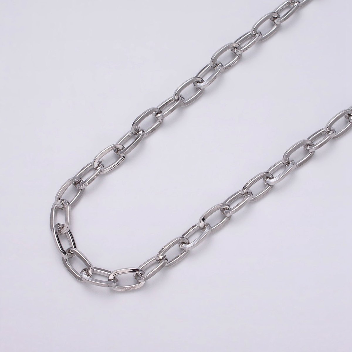 16K Gold Filled 6mm Cable Thick Unfinished Chain by Yard in Gold & Silver | ROLL-1227 ROLL-1228 Clearance Pricing - DLUXCA
