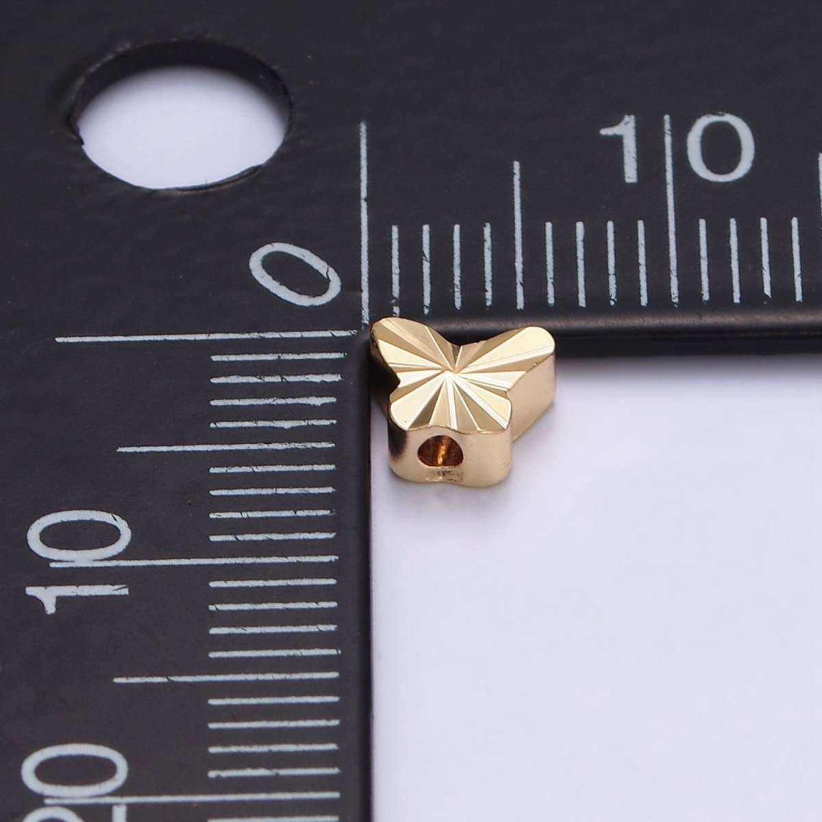16K Gold Filled 6mm Sunburst Butterfly Mariposa Bead | B-834 - DLUXCA