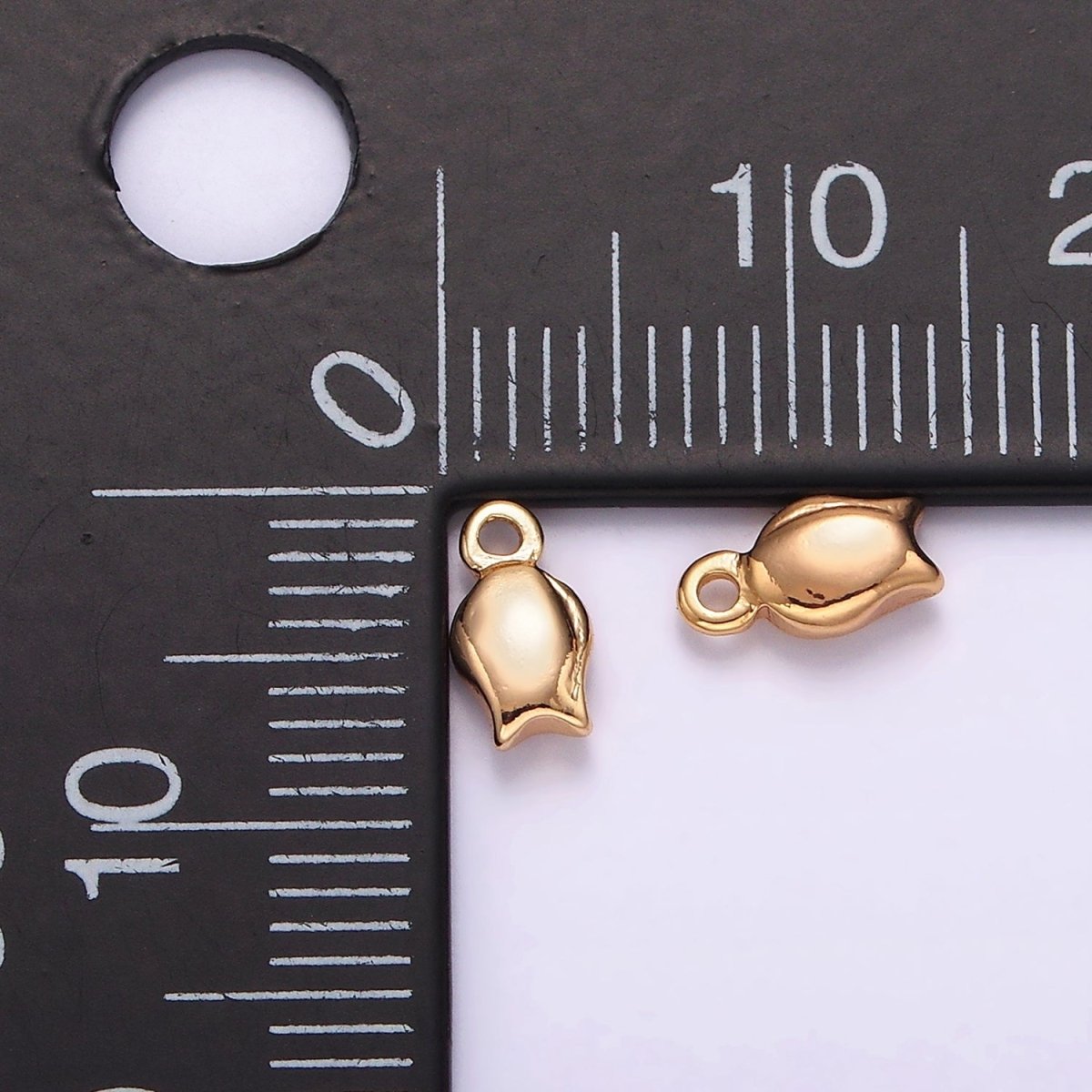 16K Gold Filled 7mm Rose Flower Minimalist Puffed Mini Add-On Charm | AG604 - DLUXCA