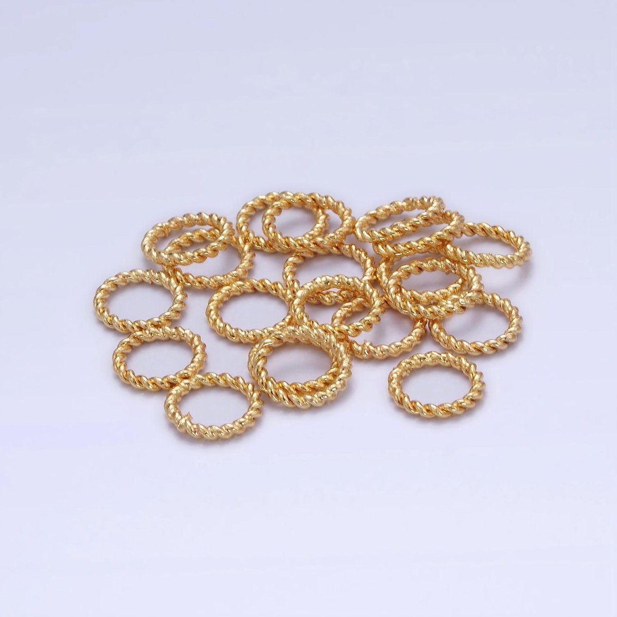 16K Gold Filled 8mm Croissant Twist Closed Jump Ring Findings By Bag | Z736 - DLUXCA