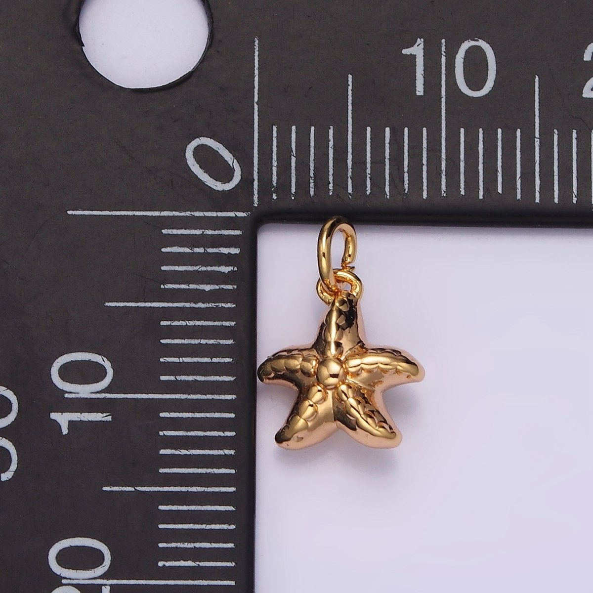 16K Gold Filled 9mm Mini Starfish Ocean Animal Add-On Charm | N1769 - DLUXCA