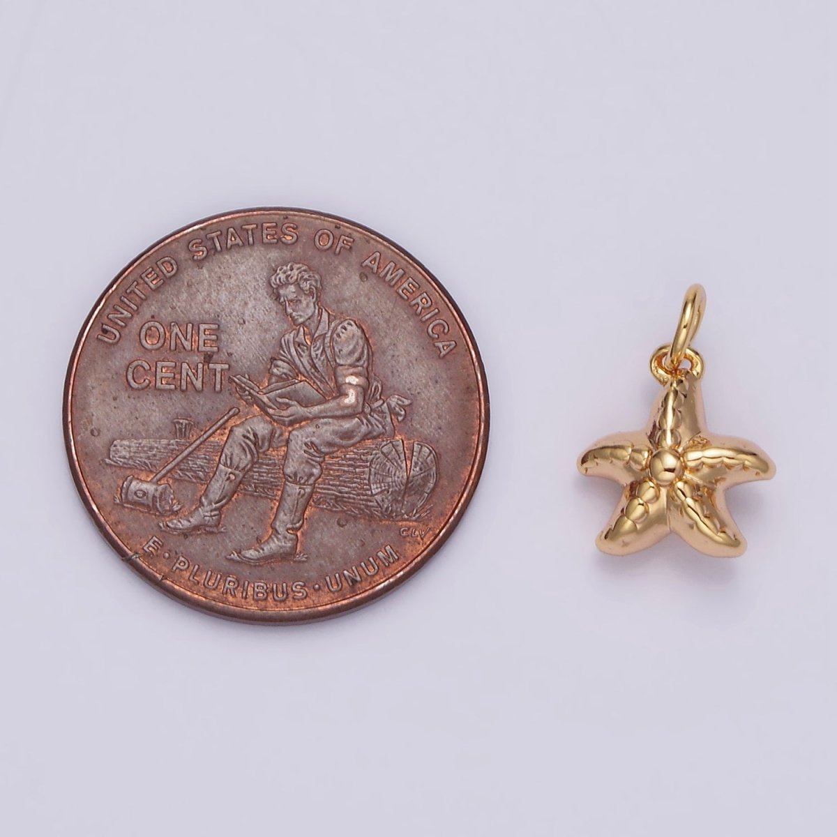 16K Gold Filled 9mm Mini Starfish Ocean Animal Add-On Charm | N1769 - DLUXCA