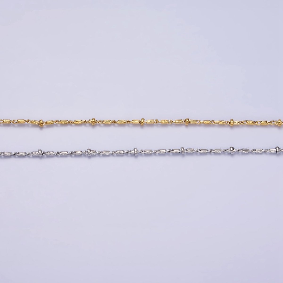 16k Gold Filled Beaded Satellite Chain Gold Filled Silver Chain Simple Everyday Layering Necklace 17 Inch | WA-1859 WA-1860 Clearance Pricing - DLUXCA