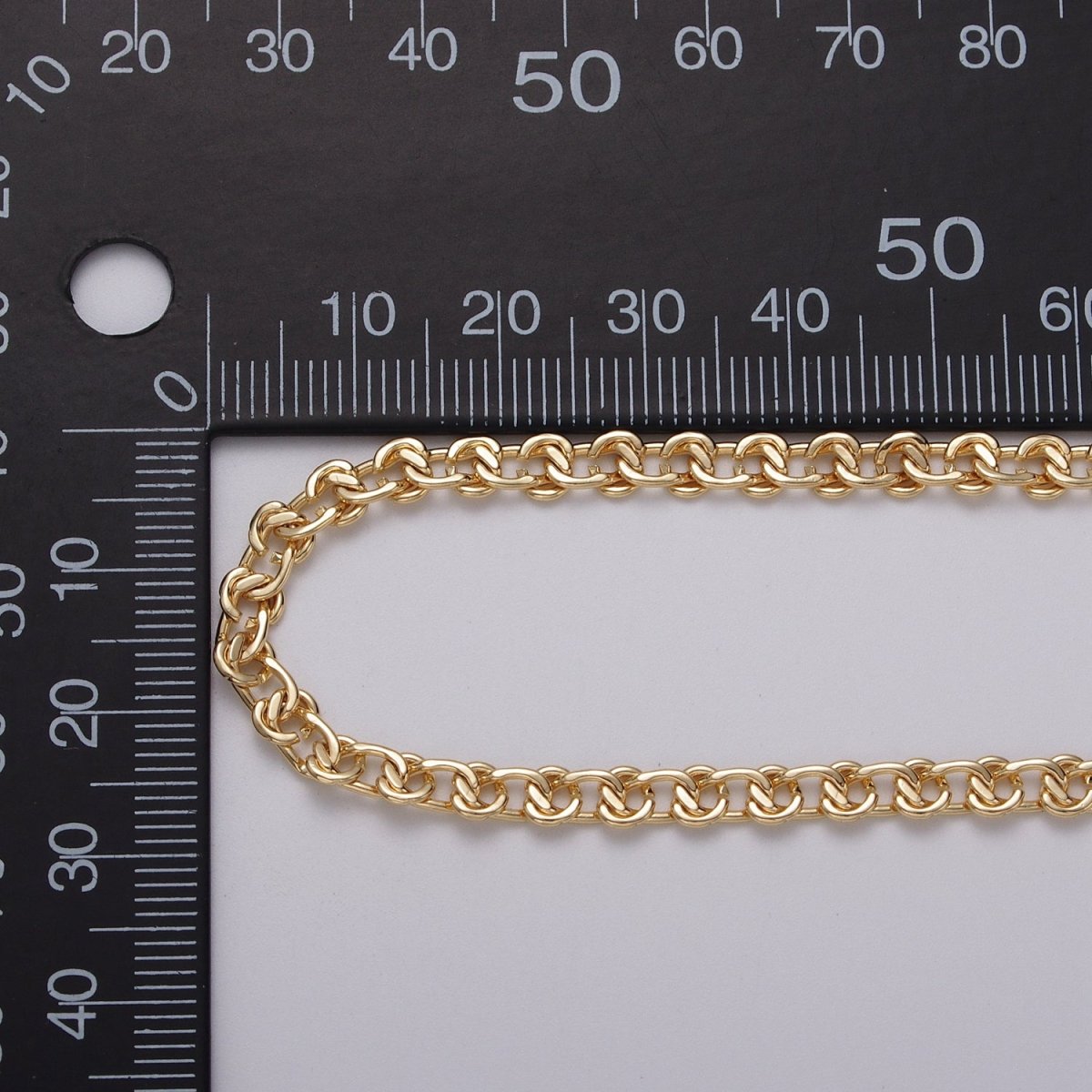 16k Gold Filled Cable Chain 4.7mm Width 16k Gold Filled Unique Unfinished Chain by Yard | ROLL-1344 Clearance Pricing - DLUXCA