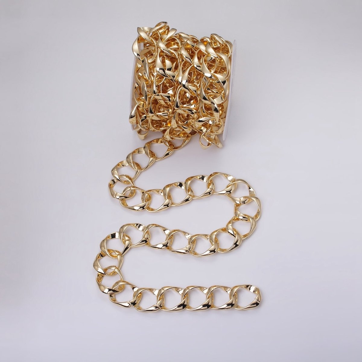 16k Gold Filled Chain by Yard Big Oval Cable Chain Unfinished Chain Wholesale Chunky Chain Large Link Chain | ROLL-1301 ROLL-1302 Clearance Pricing - DLUXCA