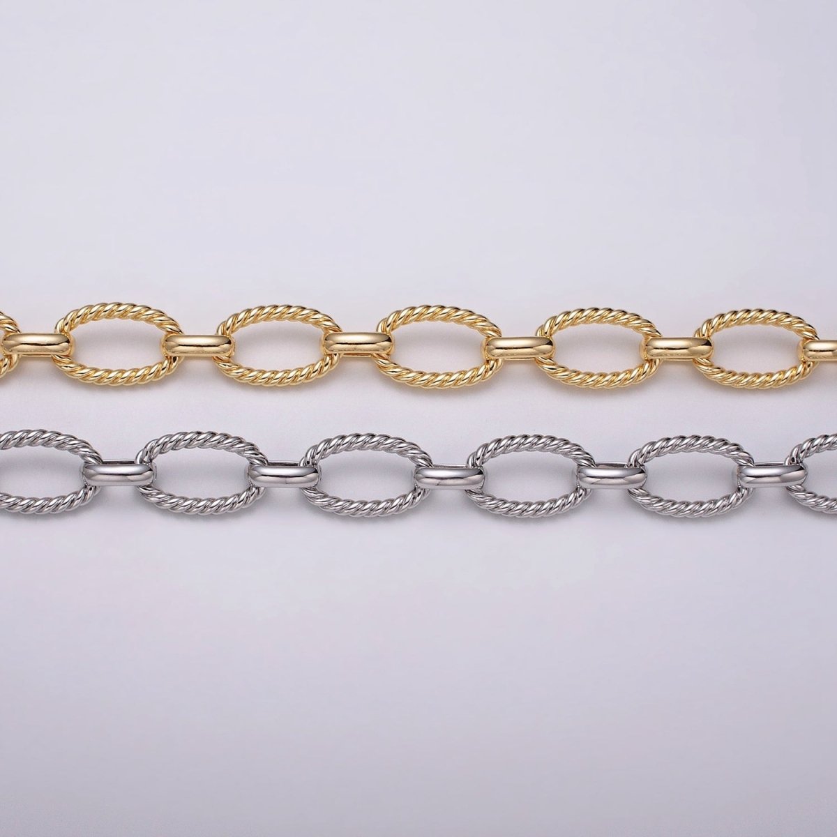 16k Gold Filled Chain by Yard Rope Oval Cable Chain Unfinished Chain Wholesale Chunky Chain Large Oval Link Chain | ROLL-1319 ROLL-1320 Clearance Pricing - DLUXCA