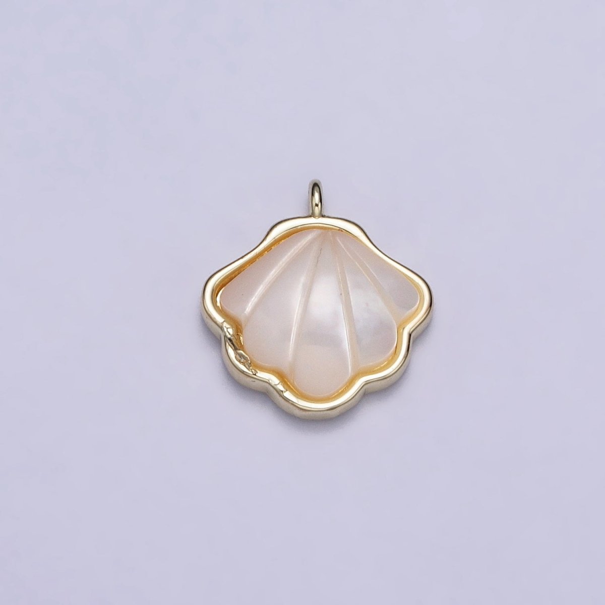 16K Gold Filled Clam Sea Shell Shell Pearl Add-On Charm | AC-773 - DLUXCA