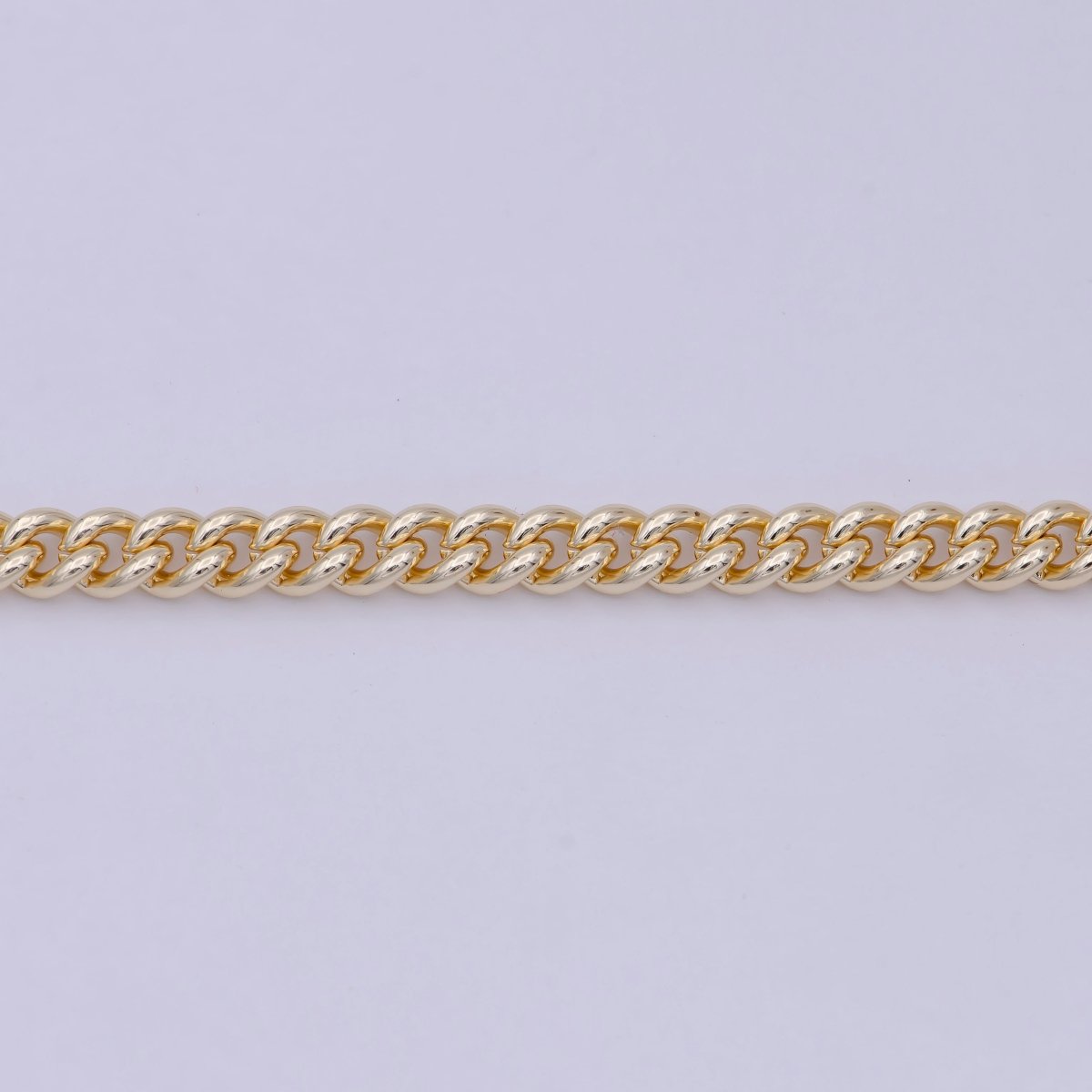 16K Gold Filled Cuban Curb Chain by Yard, Wholesale Bulk Roll Chain for Jewelry Making | ROLL-257 - DLUXCA