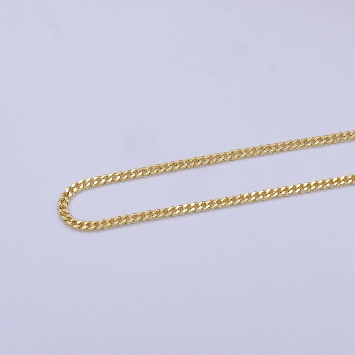 16K Gold Filled Cuban Curb Chain By Yard, Wholesale Bulk Roll Chain for Jewelry Making, Width is 2.2mm Thickness 0.4mm | ROLL-310 - DLUXCA