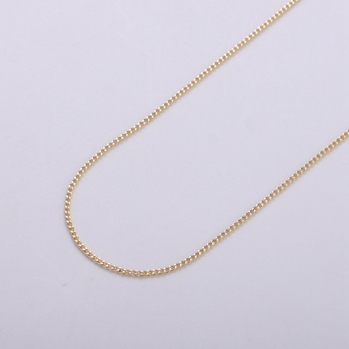 16K Gold Filled Curb Chain -3mm width - Unfinished Chain by Yard | ROLL-310 - DLUXCA