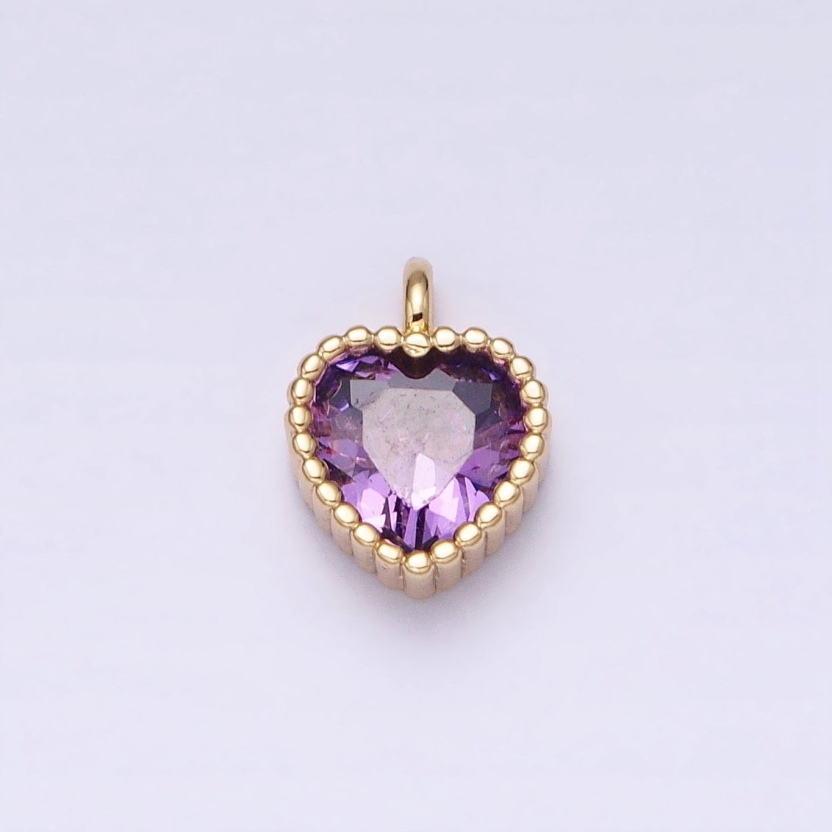 16K Gold Filled CZ Clear, Pink, Purple Mini Heart Add-On Charm in Gold & Silver | AC1258 - AC1263 - DLUXCA