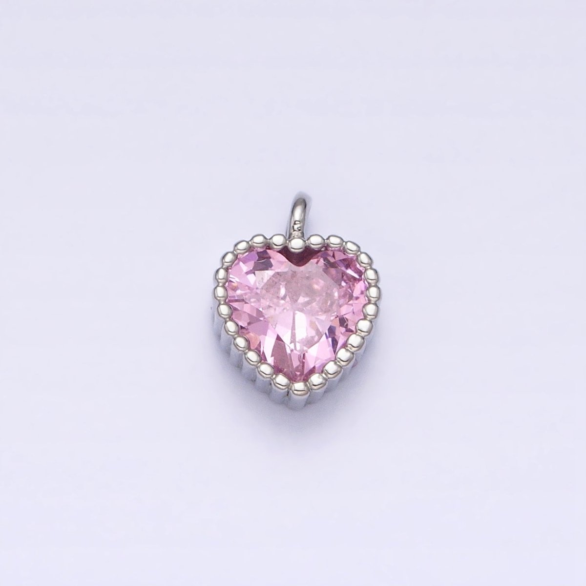 16K Gold Filled CZ Clear, Pink, Purple Mini Heart Add-On Charm in Gold & Silver | AC1258 - AC1263 - DLUXCA