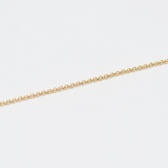 16K Gold Filled, Dainty ROLO Cable Chain by Yard, Nickel Free, Small Minimalist Jewelry making Necklace | ROLL-429 ROLL-414 Clearance Pricing - DLUXCA