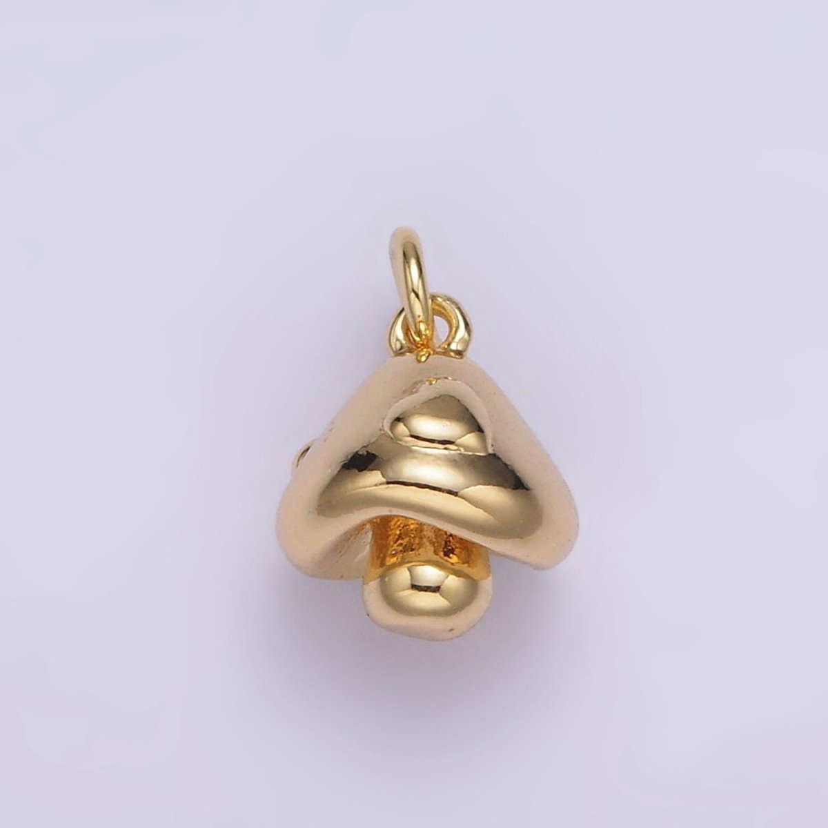 16K Gold Filled Dotted Chubby Mushroom Mini Minimalist Add-On Charm | AG418 - DLUXCA