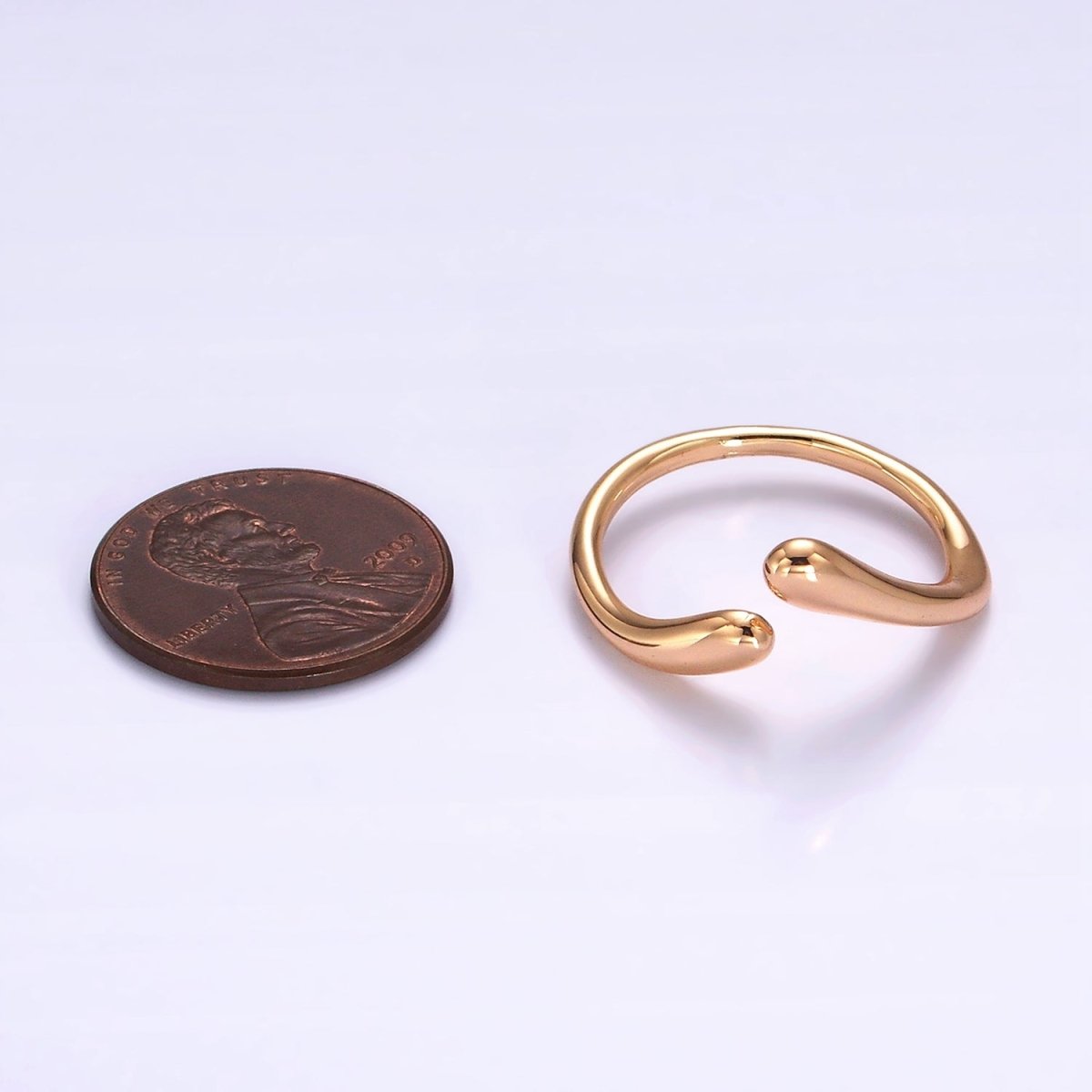 16K Gold Filled Double Band Wrap Minimalist Ring | O1214 - DLUXCA