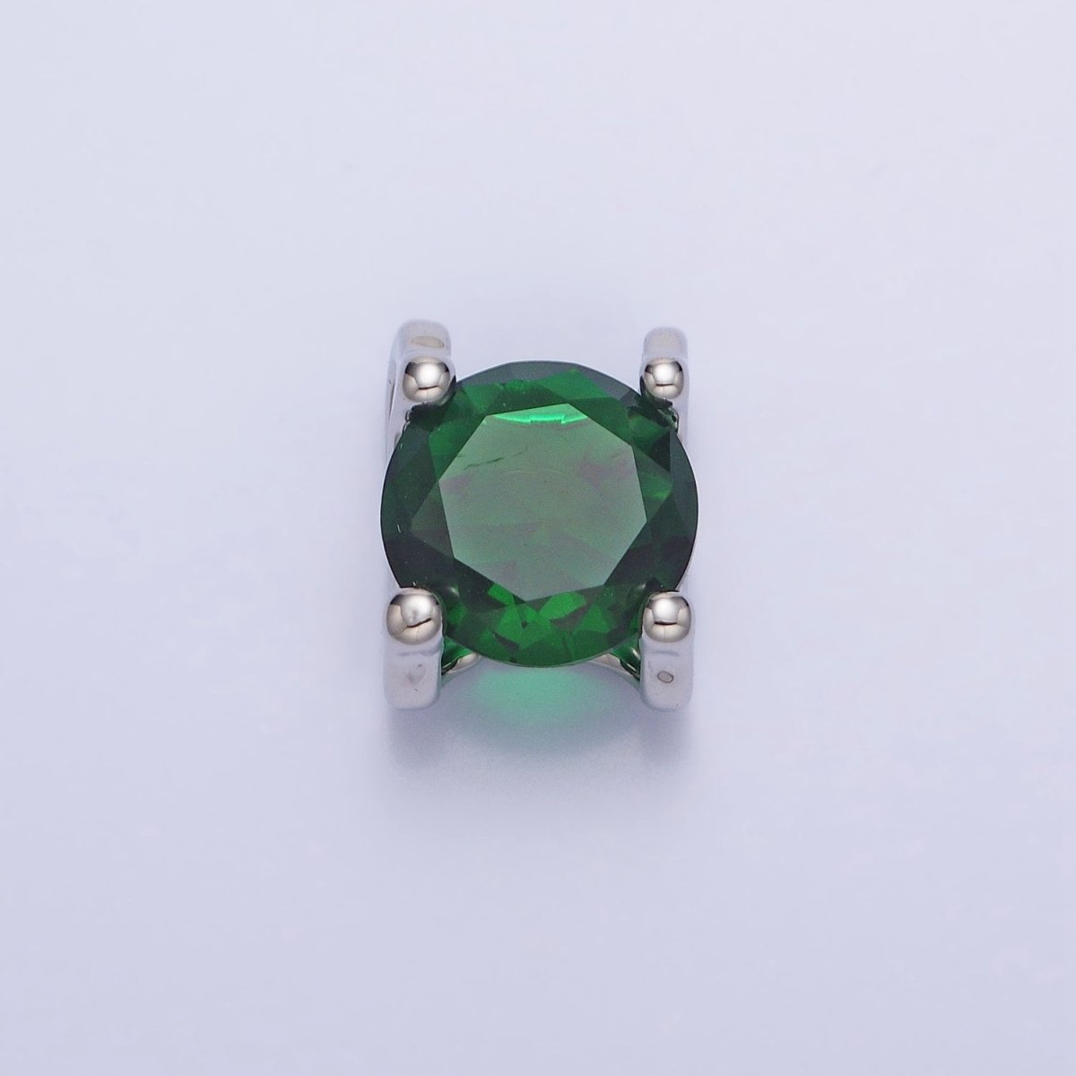 16K Gold Filled Emerald Green Birthday May Birthstone 12mm Add-On Charm in Silver & Gold | AC400 AC9513 - DLUXCA