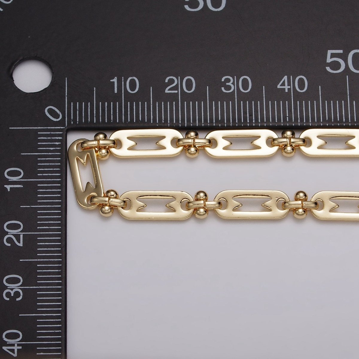 16k Gold Filled Figaro Long and Short Fancy 5mm Unfinished Chain in Gold & Silver | ROLL-1163 ROLL-1164 Clearance Pricing - DLUXCA