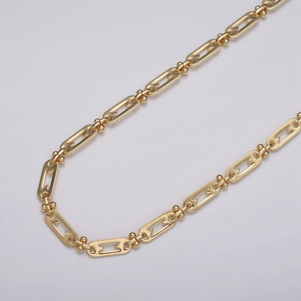 16k Gold Filled Figaro Long and Short Fancy 5mm Unfinished Chain in Gold & Silver | ROLL-1163 ROLL-1164 Clearance Pricing - DLUXCA