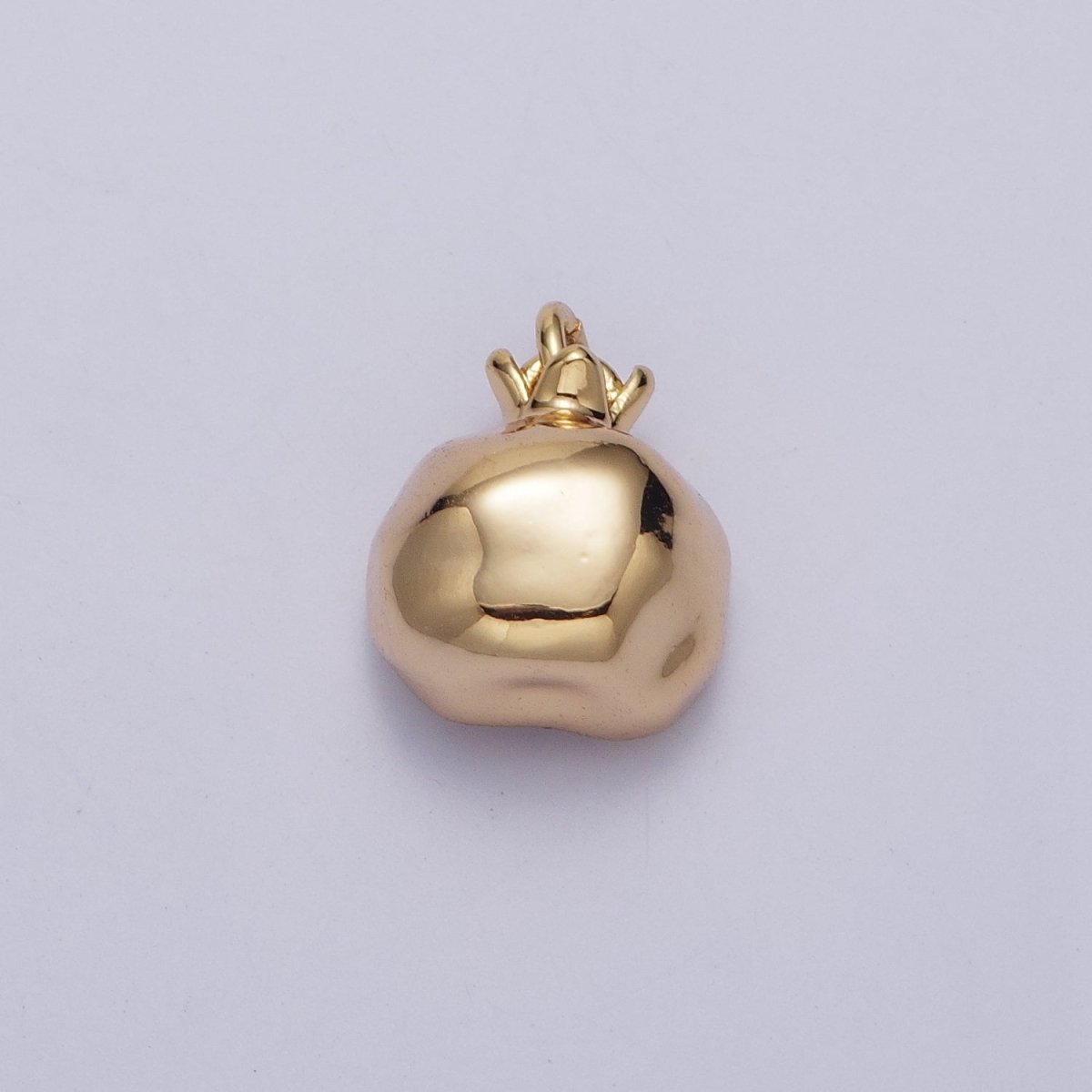 16K Gold Filled Fruit Pomegranate Vermilion Micro Paved CZ Mini Charm in Gold & Silver | AC-268 AC-269 - DLUXCA