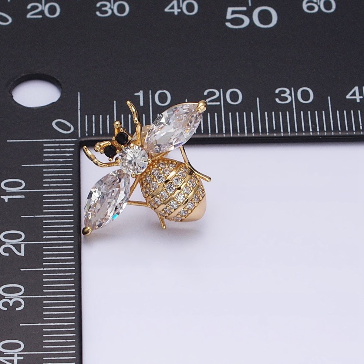 16K Gold Filled Gold Bee Stud Earrings • Crystal Cubic Zirconia Honey Bee Queen Bee Bumble Bee Jewelry AD1474 AD1475 - DLUXCA