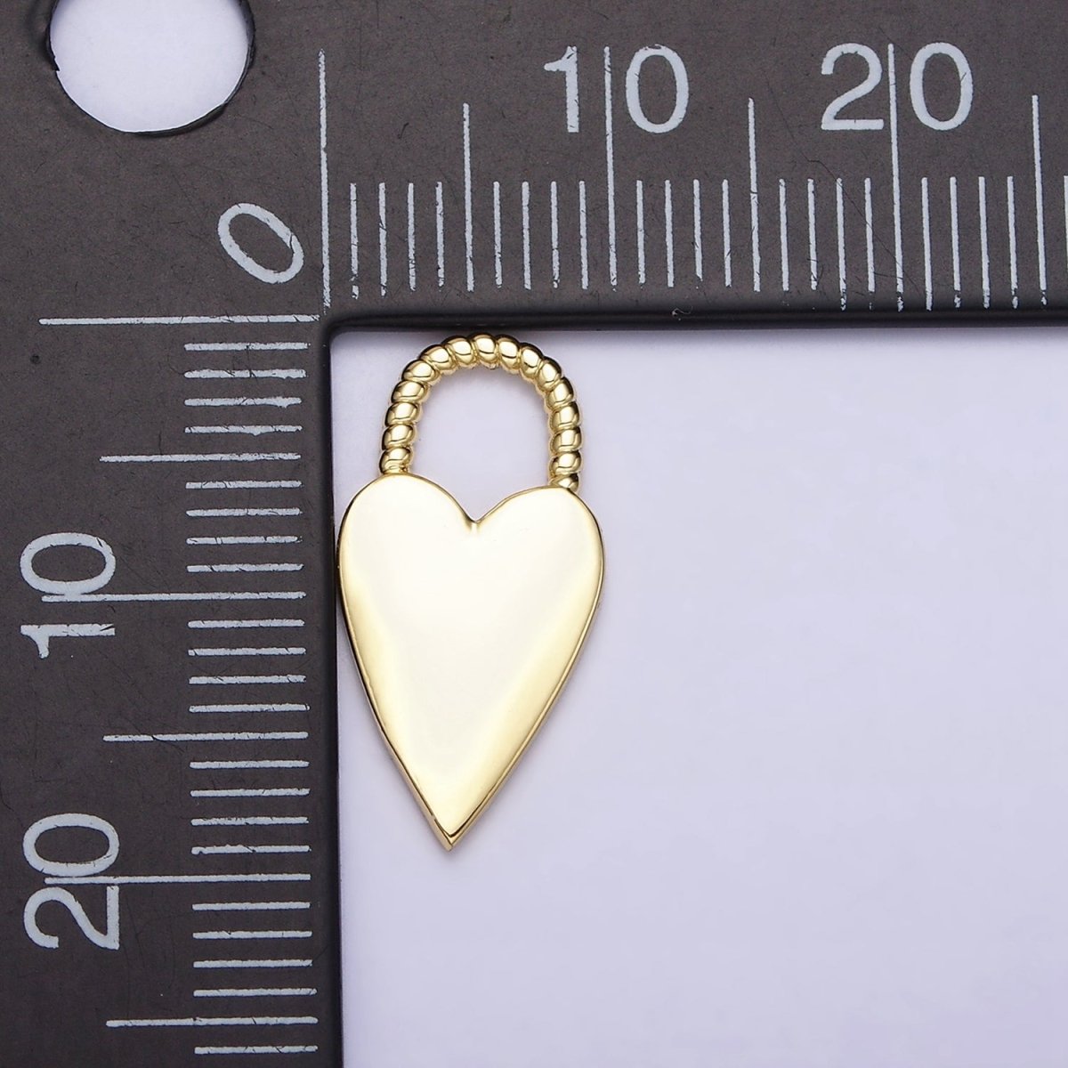 16K Gold Filled Heart Love Twisted Handle Padlock Charm | AC1177 - DLUXCA