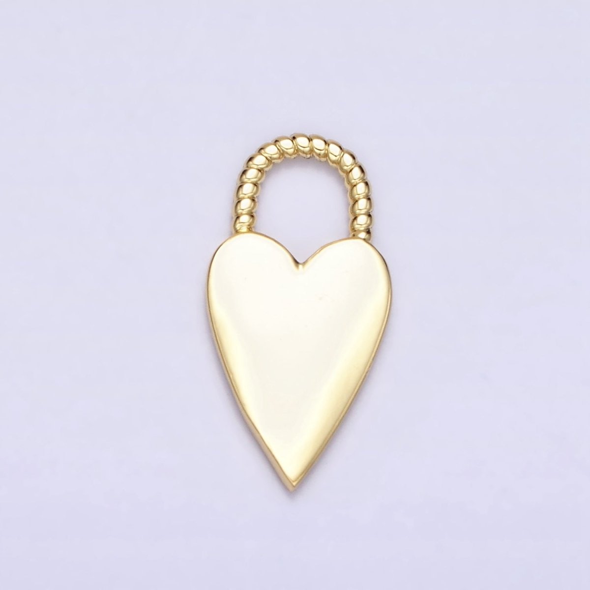 16K Gold Filled Heart Love Twisted Handle Padlock Charm | AC1177 - DLUXCA