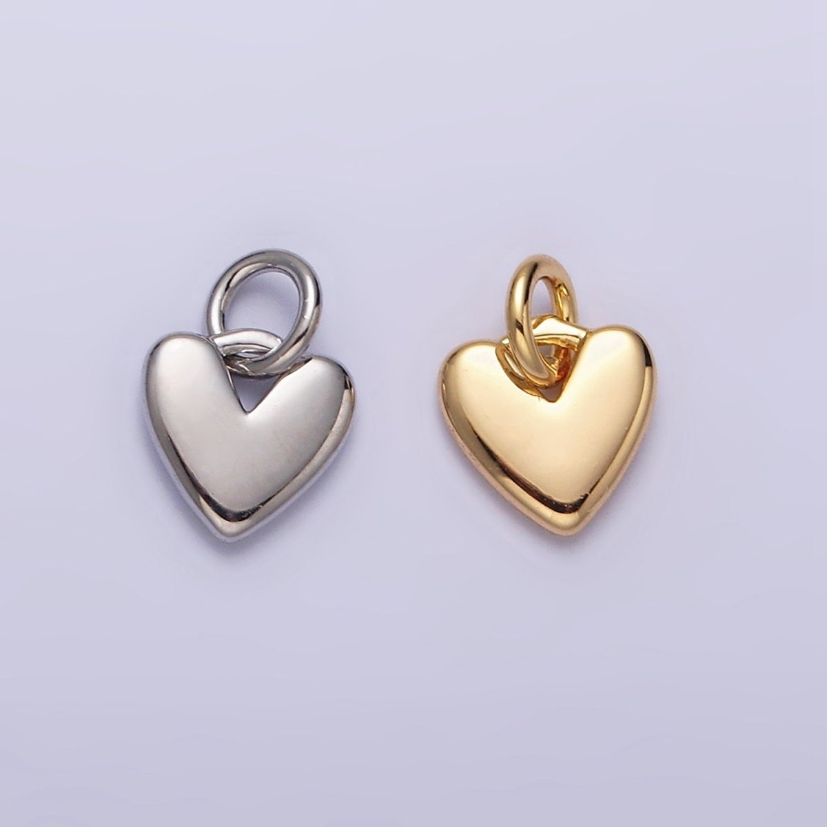 16K Gold Filled Heart Mini Add-On Charm in Gold & Silver | AC-1342 AC-1343 - DLUXCA