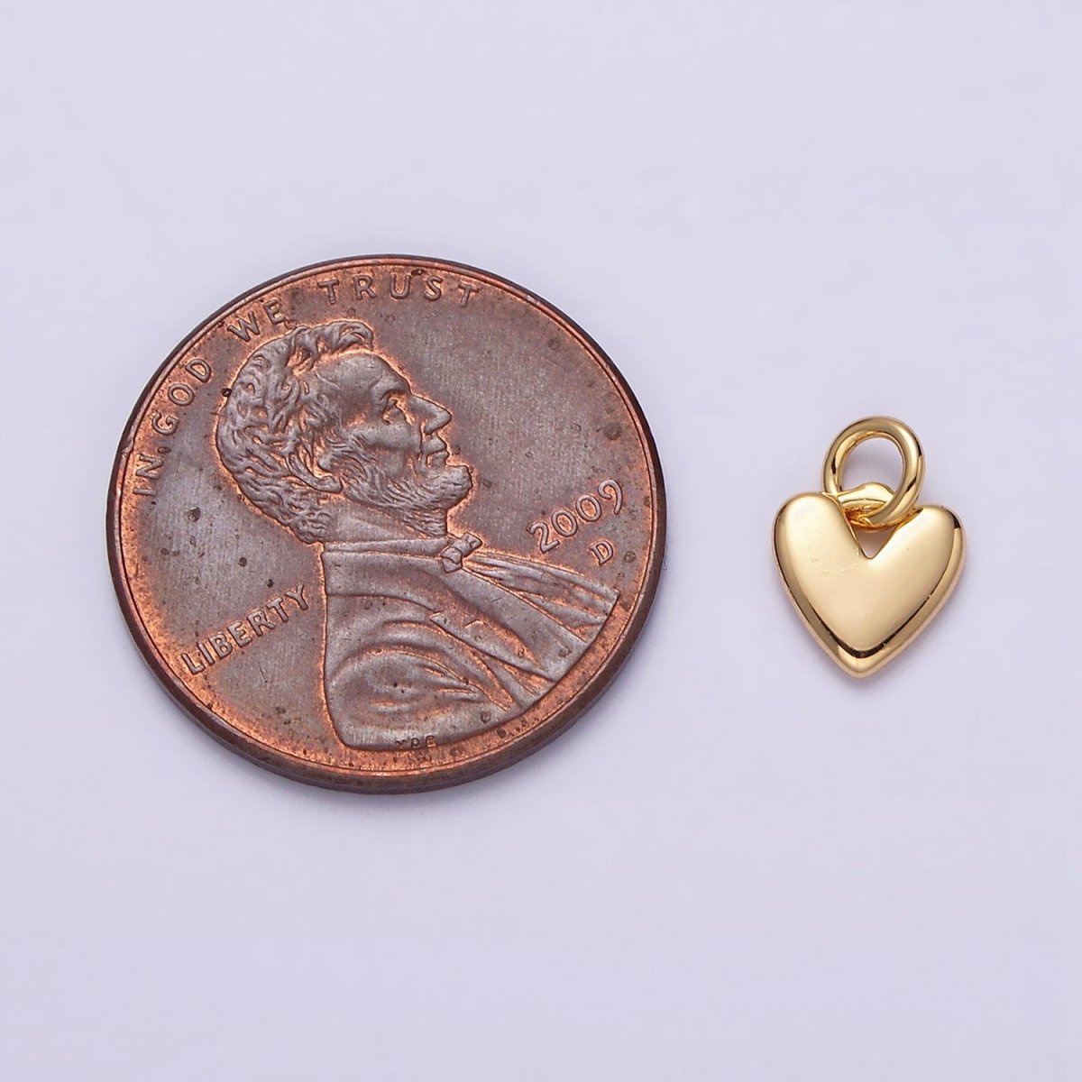 16K Gold Filled Heart Mini Add-On Charm in Gold & Silver | AC-1342 AC-1343 - DLUXCA