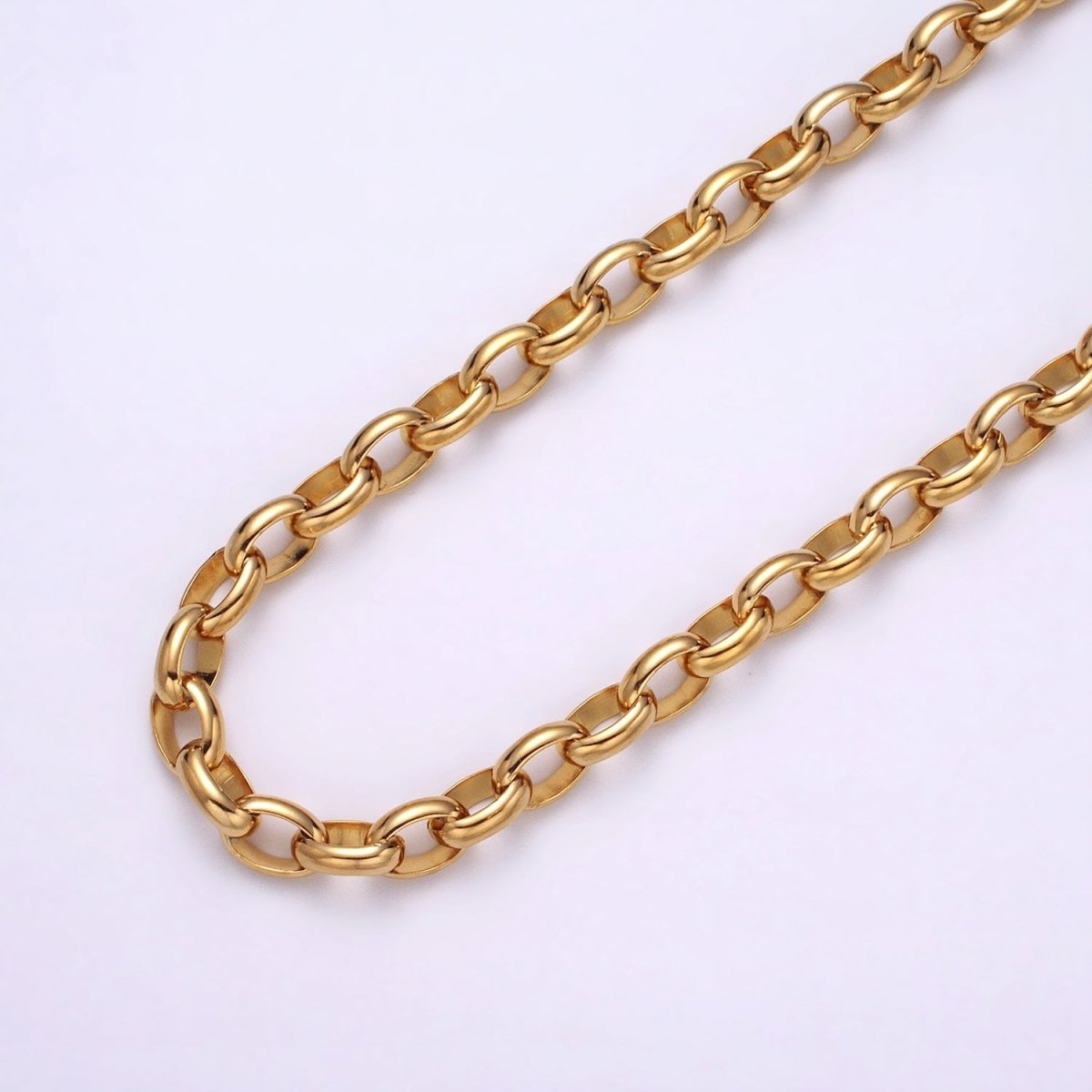 16K Gold Filled Large Chunky Gold, Silver Oval Chain, Thick Link Chain by the Yard Wholesale Chain Jewelry Supplies | ROLL-1273 ROLL-1274 Clearance Pricing - DLUXCA
