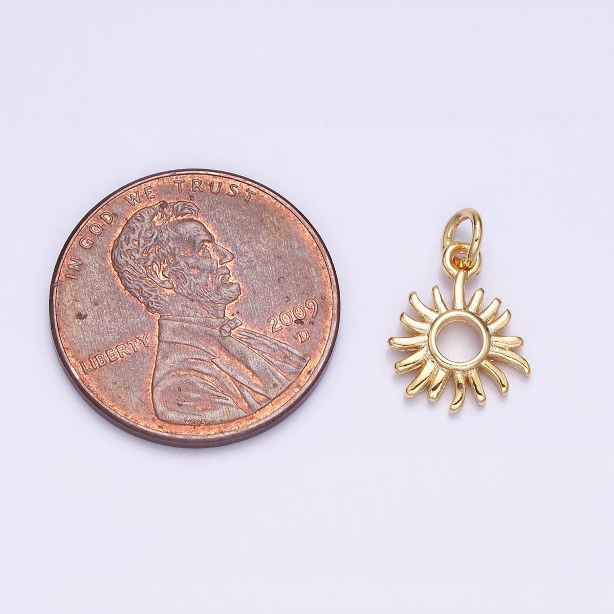 16K Gold Filled Mini Celestial Sun Open Add-On Charm | AC1149 - DLUXCA