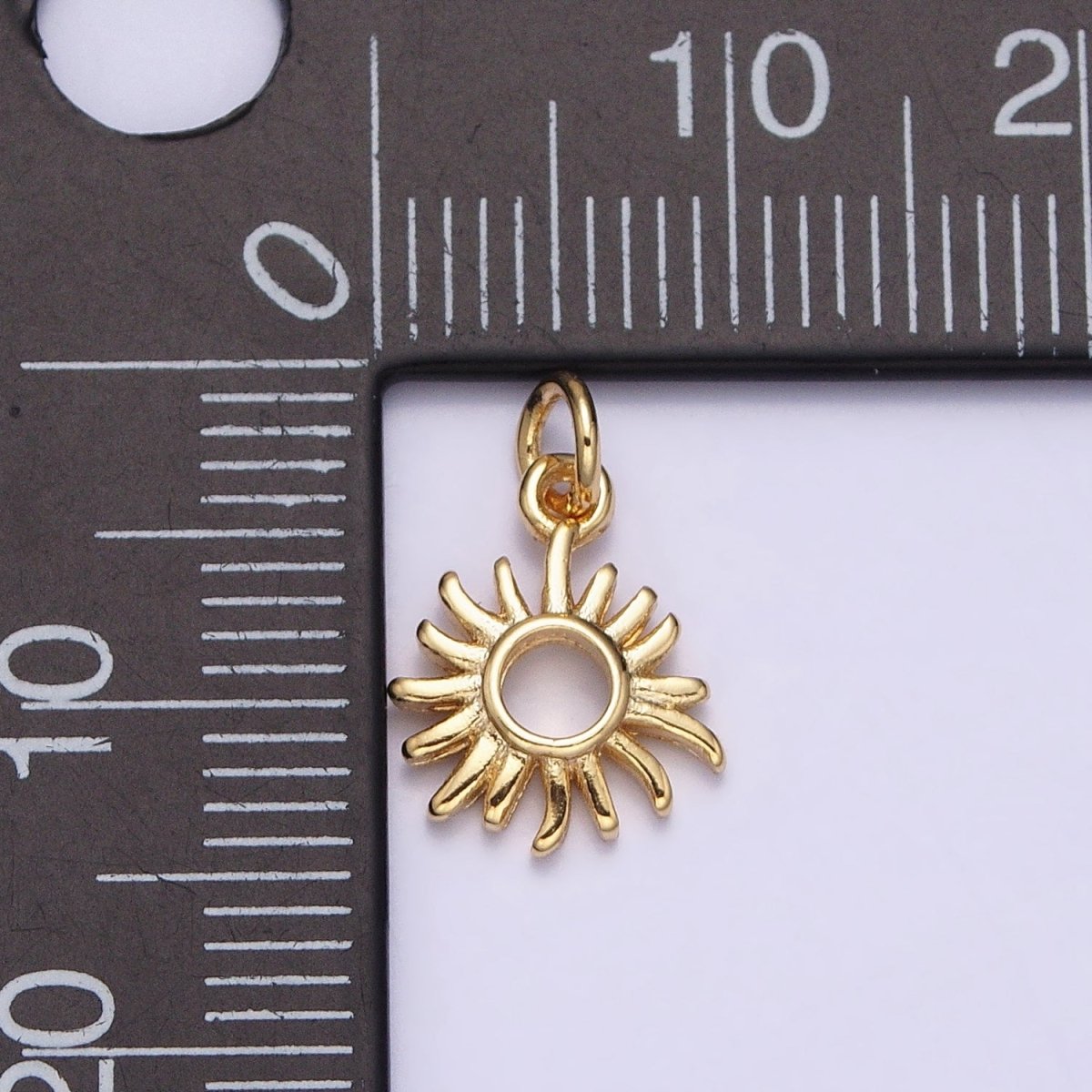 16K Gold Filled Mini Celestial Sun Open Add-On Charm | AC1149 - DLUXCA