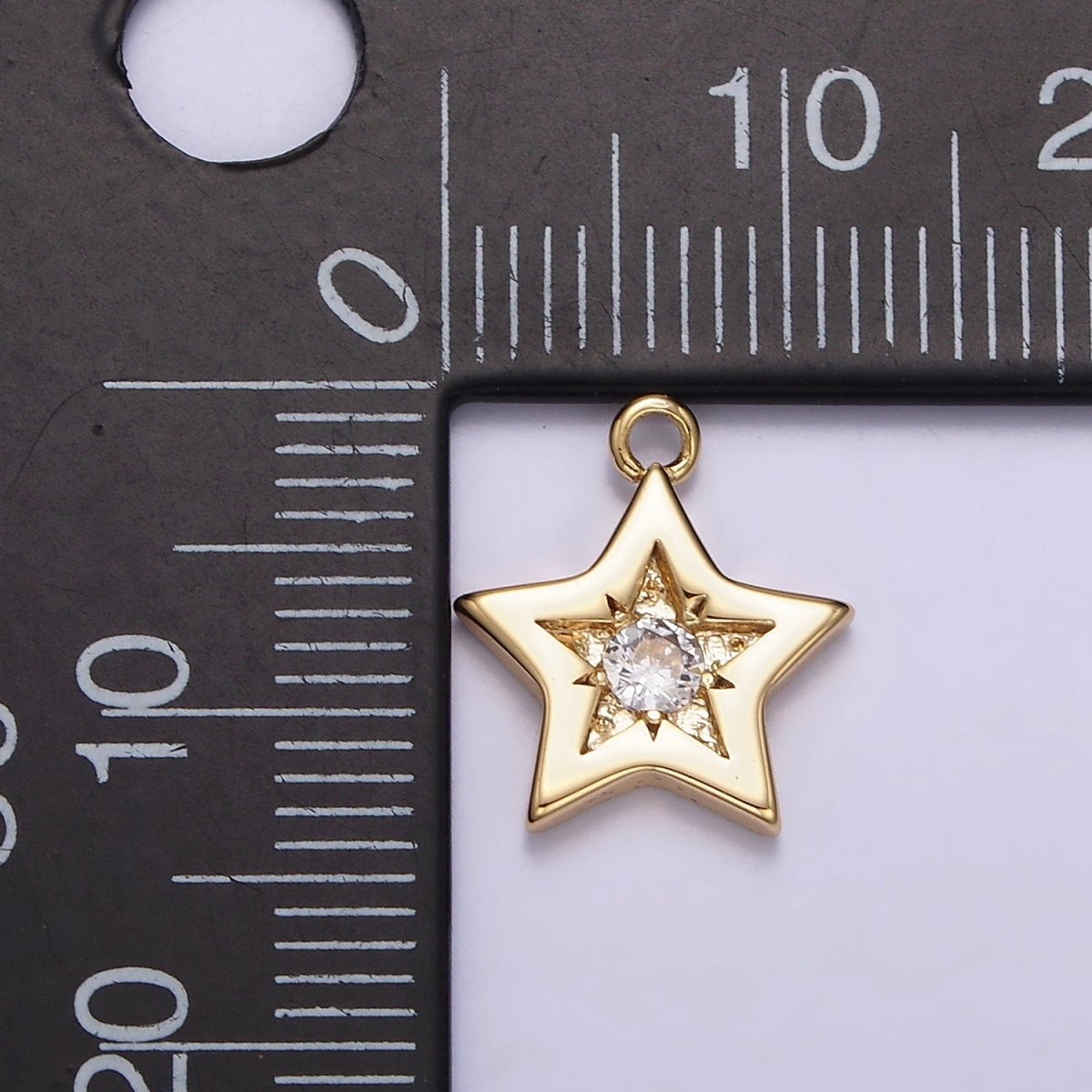 16K Gold Filled Mini Clear CZ Celestial Star Add-On Charm | N956 - DLUXCA