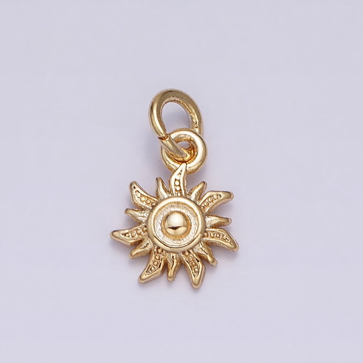 16K Gold Filled Mini Spiral Celestial Sun Dotted Add-On Charm | AC1143 - DLUXCA